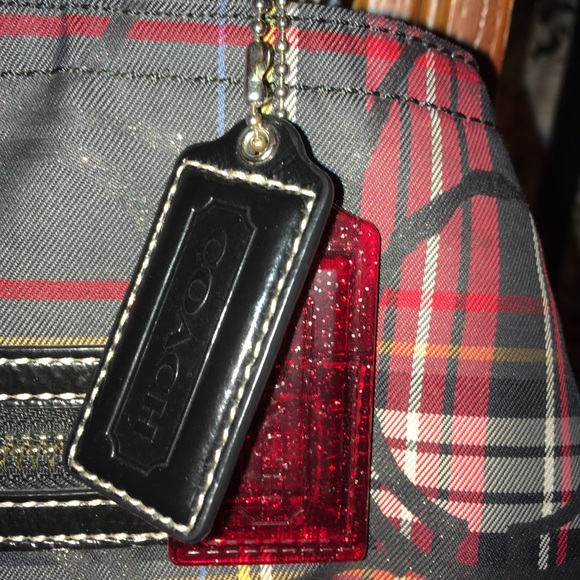 Coach Poppy Tartan Plaid Tote Bag with Matching Accordion Zip Wallet - Picture 11 of 15